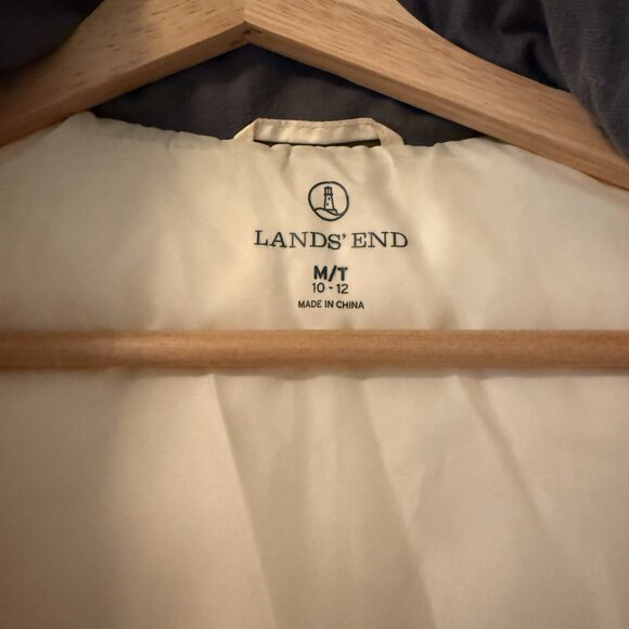 Lands' End White Puffer Vest Size M - Picture 2 of 3